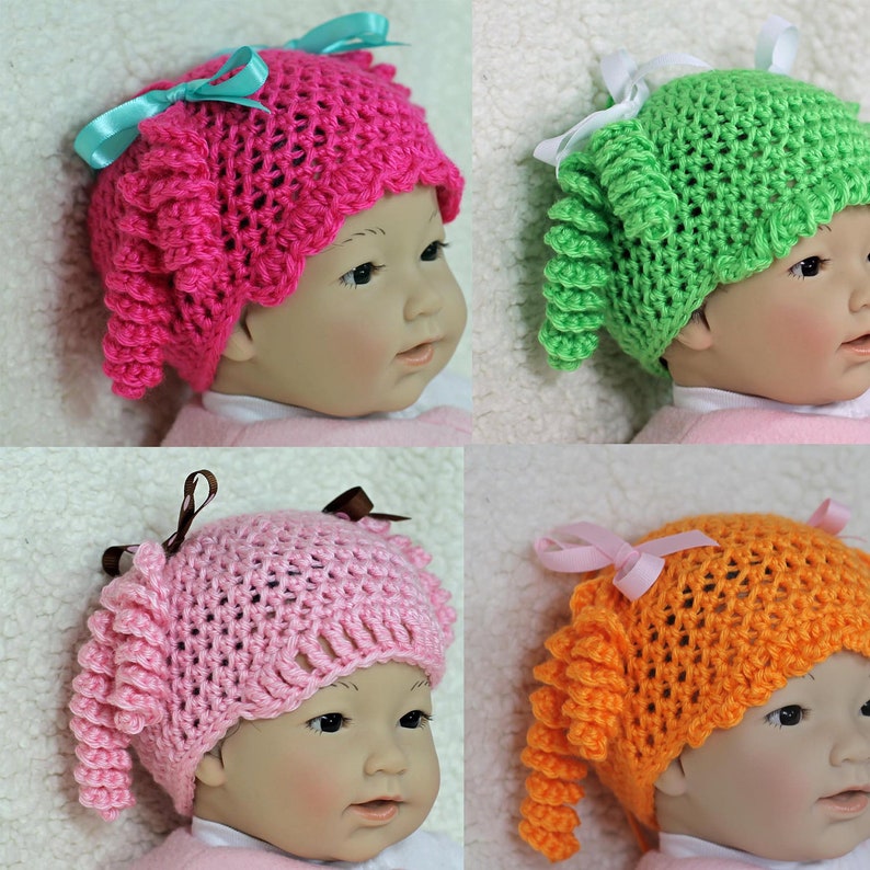 Crochet Baby Hat Pattern Cute Girl's Character Hat Pattern Crochet Baby Hat Photo Prop image 2