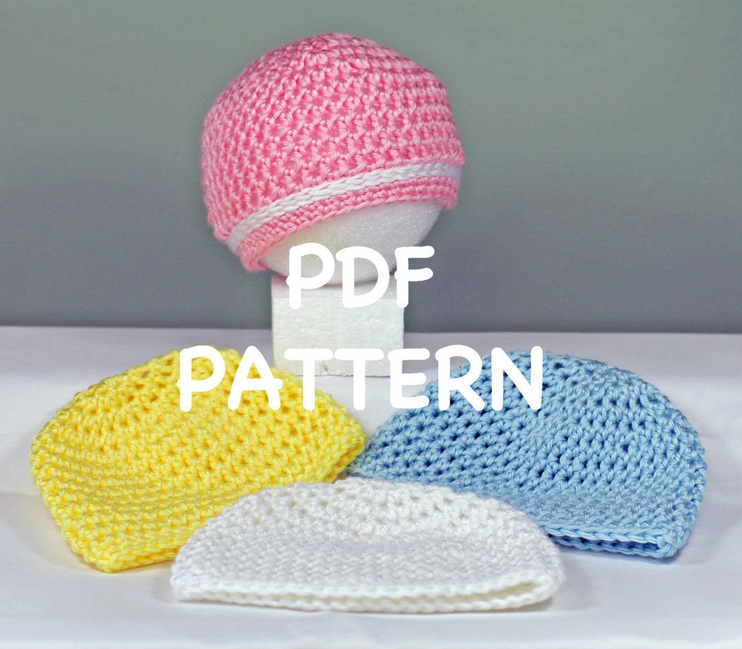 Crochet Baby Hat Pattern - 30 Minute Newborn Baby Hat Pattern - Quick ...