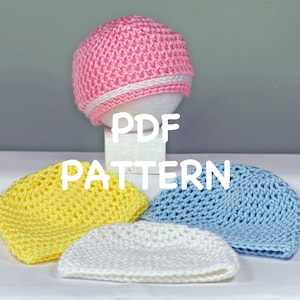Crochet Baby Hat Pattern - 30 Minute Newborn Baby Hat Pattern - Quick ...