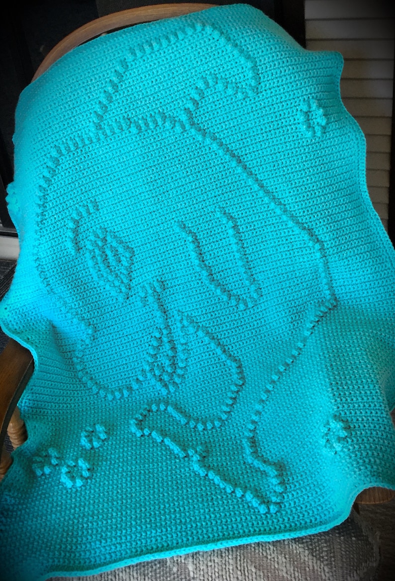 Happy Dolphin Crochet Baby Blanket Pattern Baby Blanket Etsy
