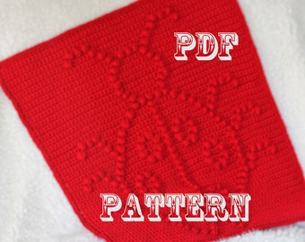 Crochet Pattern - Crochet Baby Blanket  - Baby Snuggle Blanket  - Ladybug Blanket Pattern - Car Seat or Stroller Blanket