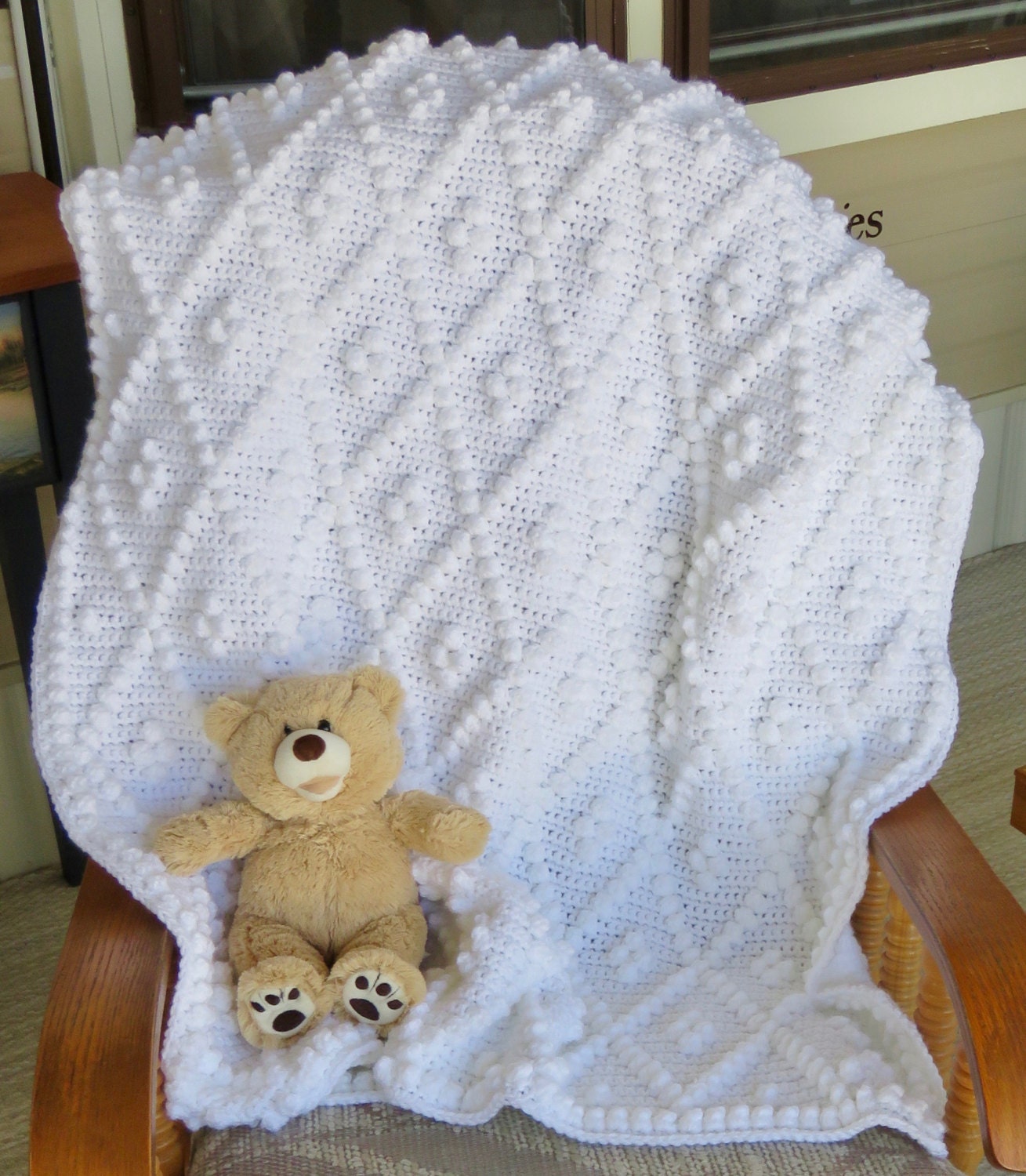 Crochet Popcorn Baby Blanket Pattern UK