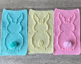 Paneles con forma de cola de conejo... Patrón de manta de bebé a crochet - Muchas opciones con este patrón