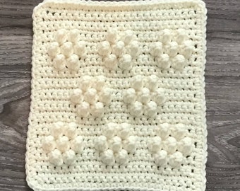 Daisies/Snowflake Square Crochet Pattern - Baby Blanket Squares Pattern - Washcloth Pattern - Facecloth Pattern