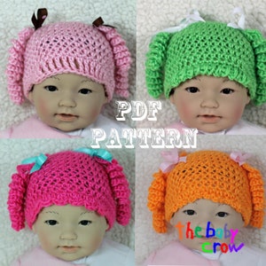 Crochet Baby Hat Pattern Cute Girl's Character Hat Pattern Crochet Baby Hat Photo Prop image 1