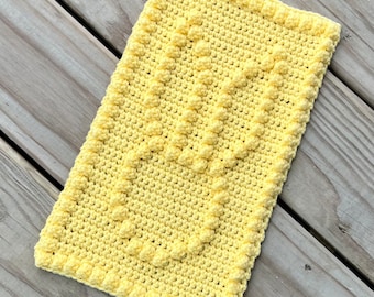 Crochet Blanket Block - Build Your Own Blanket - Crochet Blocks - Bunny 8 x 13 inches