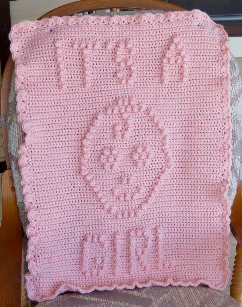 Gender Reveal Baby Blanket Crochet Pattern Baby Snuggle Blanket Car Seat or Stroller Blanket image 1