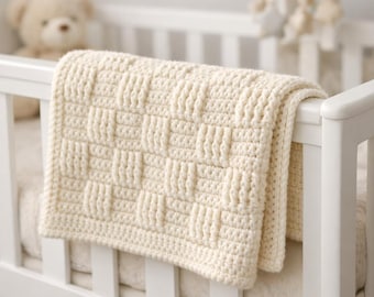 Patrón de manta de bebé tejida a crochet (descarga digital)