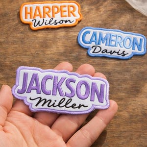 Custom Embroidered Name Patch | Iron On, Sew On Uniform Tag