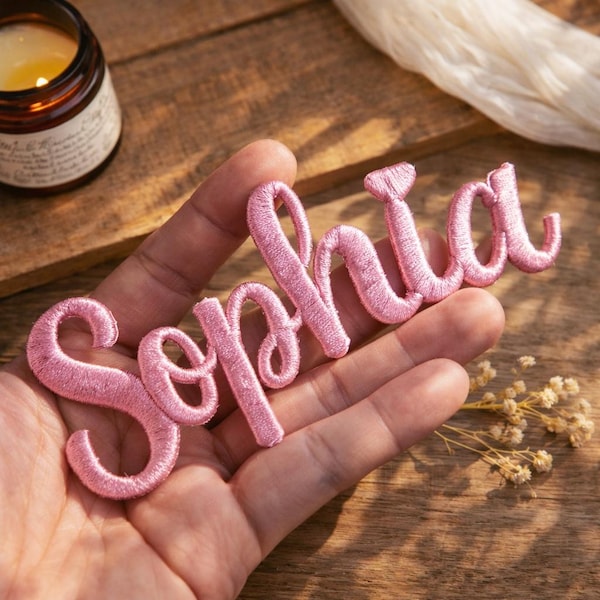 Personalized 3D Embroidered Name Patch, Custom Iron On Applique