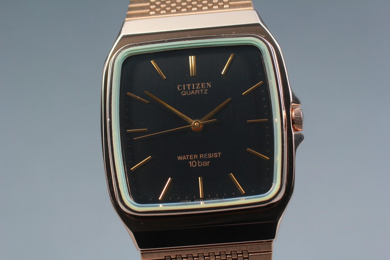 CITIZEN 八角形クオーツ時計 ブラウンレザー 電池切れCITIZEN シチズン 