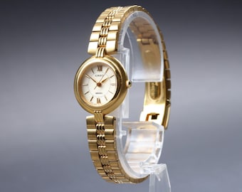 Near MINT Seiko Creo 4N21-0170 White Dial Gold Quartz 23mm Ladies Watch 1990