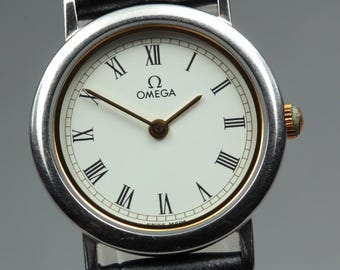 OMEGA De Ville 595.0097.2 Cal.1459 White Roman Dial Quartz 22mm Ladies Watch
