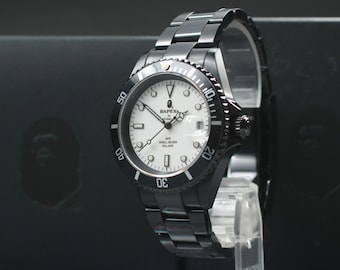 MINT w/ Box A Bathing Ape Bapex T001 Date White Dial Automatic 41mm Men's Watch