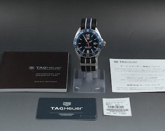 Near MINT w/ Paper TAG Heuer Formula 1 WAZ1010 Blue Dial Quartz Men's 44mm Watch
