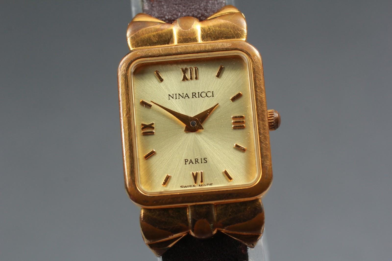 NINA RICCI ニナリッチ レディース 腕時計 腕時計 レザー/メッキ ブラウン レディース 稼働 NINA RICCI 腕時計 細め レディース 時計 ニナリッチ