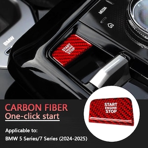 Carbon Fiber Start Button Cover for BMW 5 & 7 Series Interior Trim