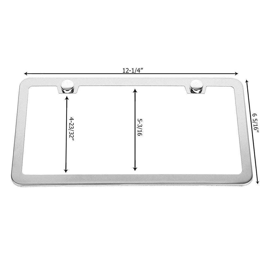 Slim-edged Stainless Steel License Plate Frame Pack | Two or Four-hole ...