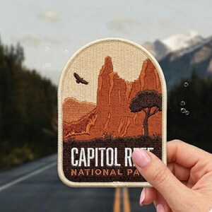Capitol Reef National Park Utah Red Rock Travel Souvenir Patch Sew On, Iron On, Hook And Loop