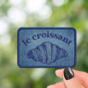 Le Croissant French Pastry Embroidery Patch Foodie Baker Cafe Gift Sew On, Iron On, Hook And Loop Badge