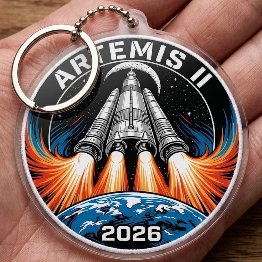 Mission Key Chain NASA Artemis II 2026 Mission Keychain - SLS Rocket Launch From Earth ...