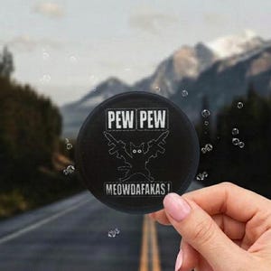 Pew Pew Meowdafakas Tactical Cat Patch, Funny Kitten Meme Badge, Iron on, Sew on, Hook and Loop