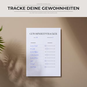 Habit Tracker PDF | Weekly Habit Tracker | Build Healthy Routines | Minimalist | Printable (German)