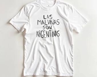 Camisa Las Malvinas Son Argentinas / Camiseta Retro Orgullo Argentina / Camiseta con texto escrito a mano / Regalo de la diáspora