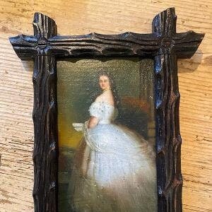 Black Forest  Wood Carved Frame German Antique  #122