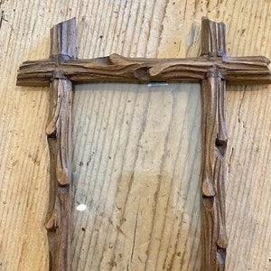Black Forest  Wood Carved Frame German Antique  #119