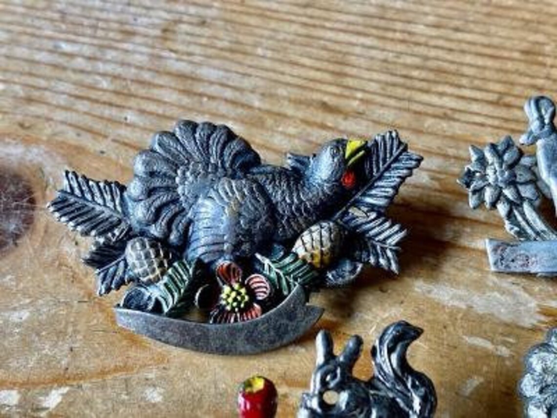 4 Animal Vintage Hiking Hat or Lapel Pins Grouse Capricallie Etsy