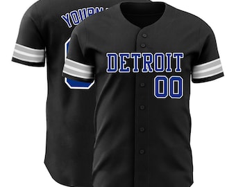 Custom Detroit Black Baseball Jersey: Stitched Name, Number, City – Men, Women, Youth