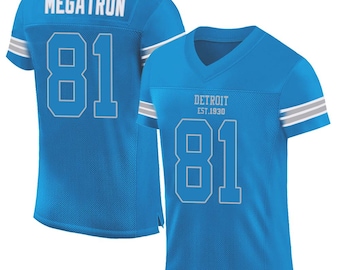 calvin johnson nickname "Megatron" Navy Embroidery Jersey For Mens/Youth