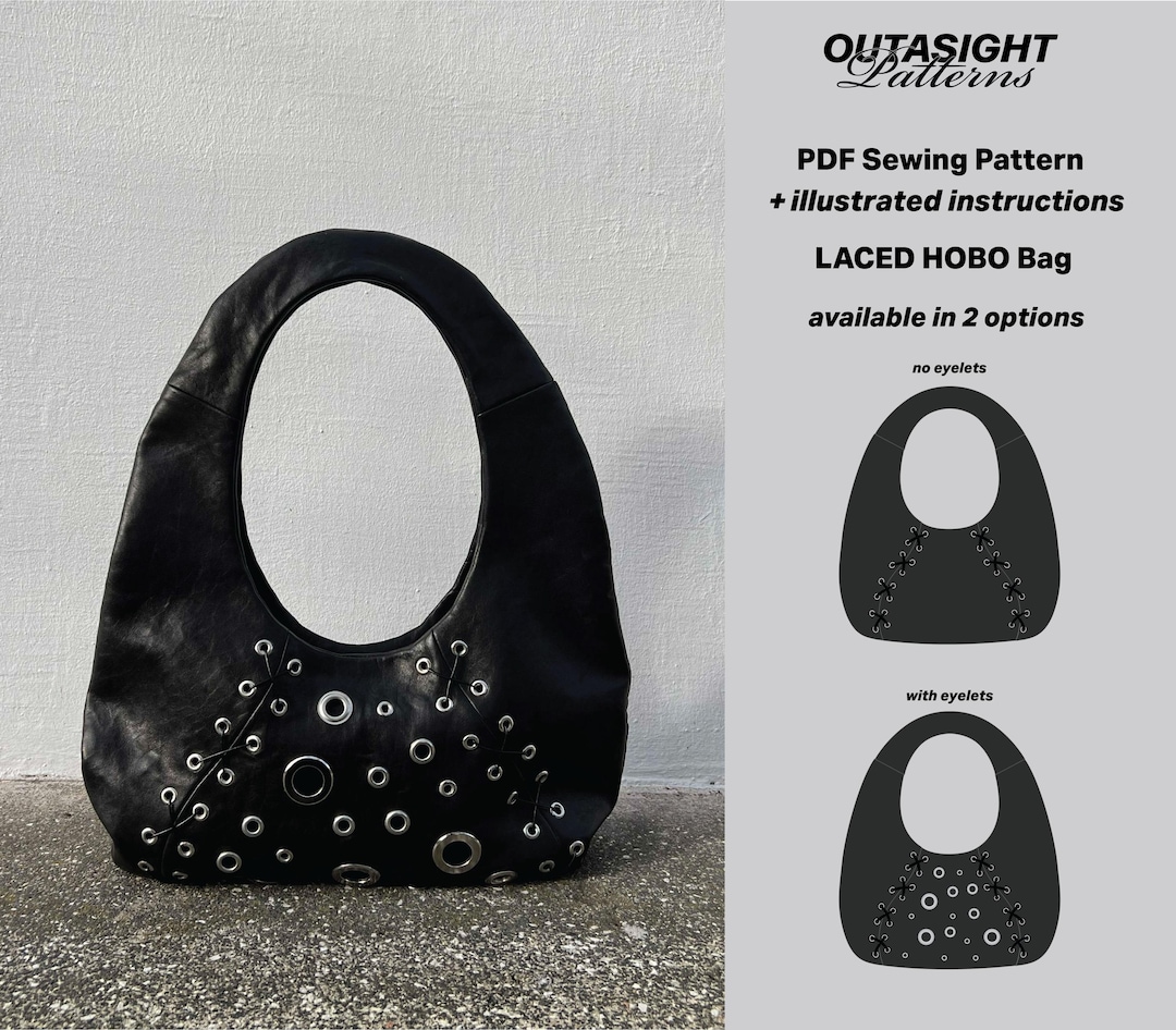 Leather Hobo Bag Sewing Pattern PDF – Laced Design, DIY Shoulder Bag ...