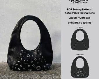 Leder Hobo Bag Schnittmuster PDF - Laced Design, DIY Schultertasche, Digital Download