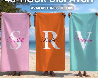 Toalha de praia personalizada com nome, toalha de piscina personalizada para viagem entre amigas, toalha de banho com monograma, toalha de férias, presente para madrinhas, toalha para piquenique de aniversário