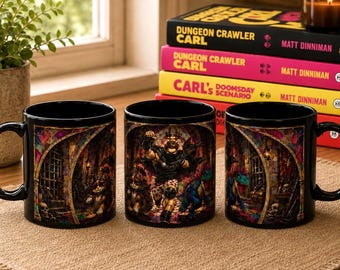 Dungeon Crawler Coffee Mug, New Achievement Ceramic Cup, DCC World, Gamer Mug, Book Lover Merch