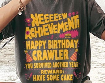 Dungeon Crawler Carl Birthday PNG Digital Download, New Achievement Birthday Designs, DCC Fan Shirt, Gamer Gift