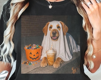 Golden Retriever Halloween PNG Instant Download, Golden Retriever Lover Tee, Spooky Golden Mom Shirt Designs