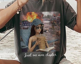 One More Chapter Dumpster Barbie PNG Digital Download, Bookish Girl Shirt Design, Funny Reading Doll