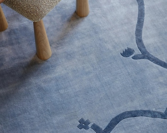 Manca Hand-Tufted Wool Rug 8x10 Performance Area Rug | Latest Modern Border Carving Curve Design Rug Selected By Designers