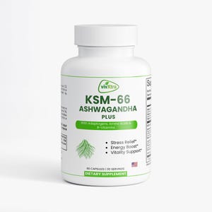 KSM-66 Ashwagandha Plus: Adaptogens, Amino Acids, B-Vitamins for Vitality image 1
