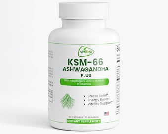 KSM-66 Ashwagandha Plus: Adaptogener, aminosyror, B-vitaminer för vitalitet