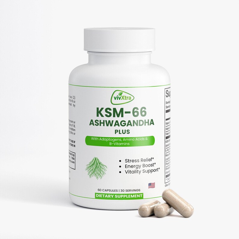 KSM-66 Ashwagandha Plus: Adaptogens, Amino Acids, B-Vitamins for Vitality image 2
