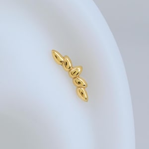 Dainty Leaf Climber Push Back Lotus Helix Threaded Stud in Sterling Silver By TinyRadiant