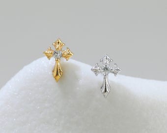 Svärd Örhänge med platt baksida, Chic Helix Tragus Labret Piercing i sterlingsilver från TinyRadiant