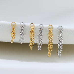 Dainty Dangle Chain Charm Mixed Link Drop Charm Attachment in Sterling Silver By TinyRadiant