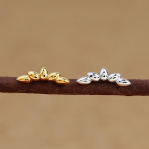 Dainty Vine Climber Push Back Internally Threaded Flat Back Earring in Sterling Silver By TinyRadiant