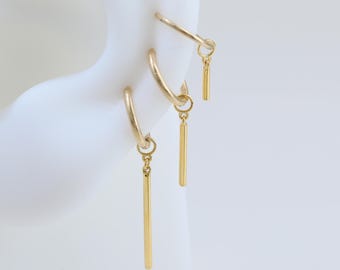 Dangle Drop Bar Handmade Hoop Charme Ein Stück Roronoa Zoro Schmuck in Sterling Silber von TinyRadiant