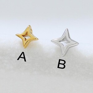 Tiny Star Labret Piercing Celestial Cartilage Helix Flat Back in Sterling Silver By TinyRadiant